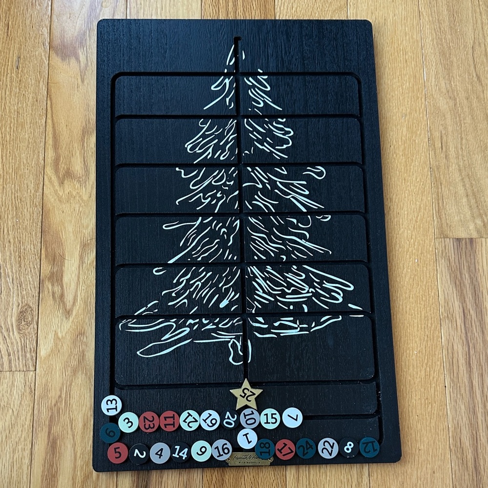 Hearth & Hand with Magnolia Black Christmas Tree Countdown Board
